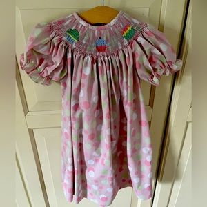 Silly Goose Smocked Dress with Embroidered Cupcakes Size 2T